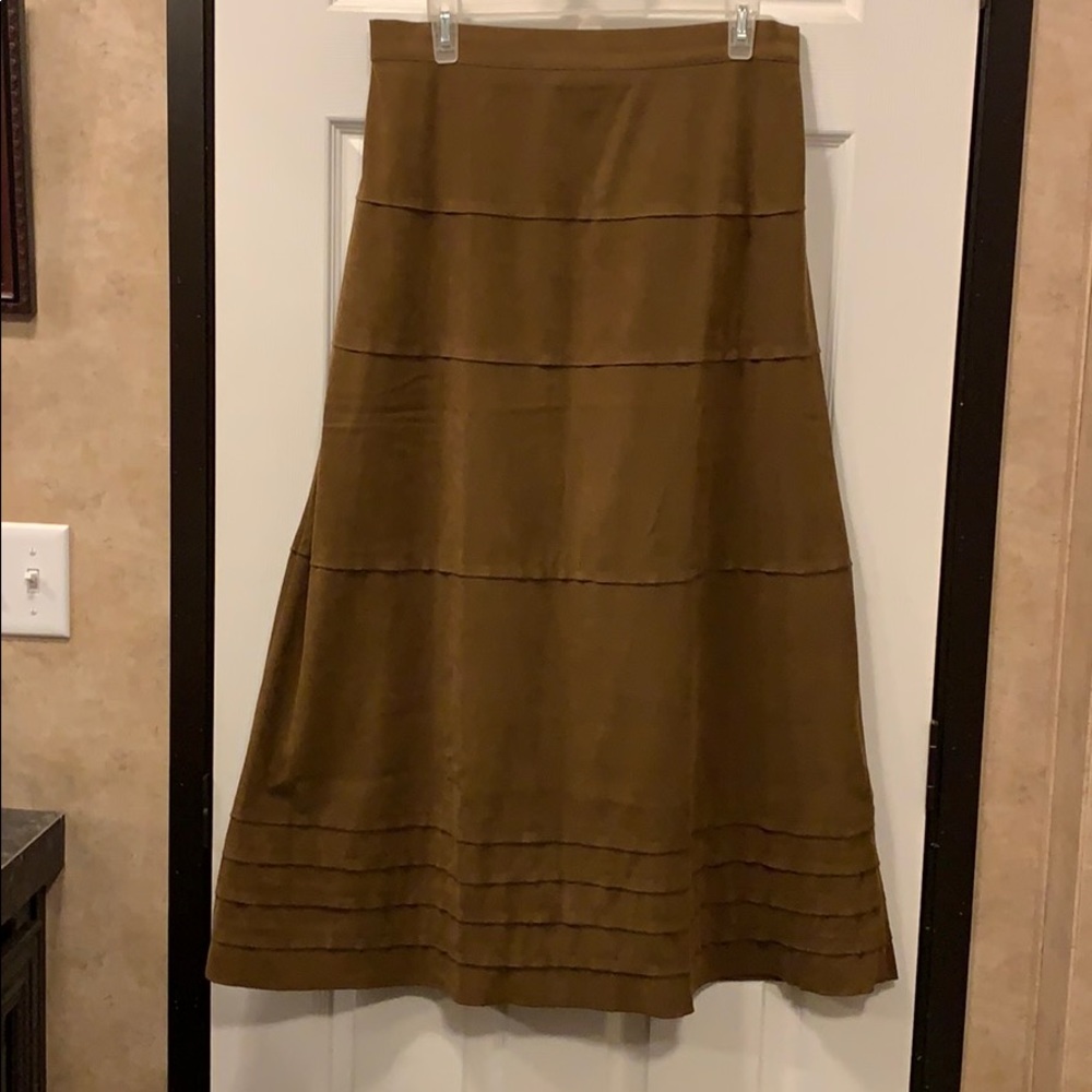 Denim & Company faux suede maxi skirt.